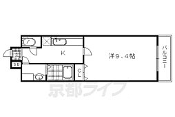 グランレブリー御所西 1Kの間取図画像