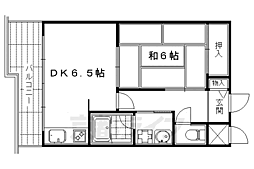 ボナール三条高倉 1DKの間取図画像