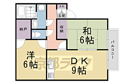 コンフォール鳴滝 2LDKの間取図画像