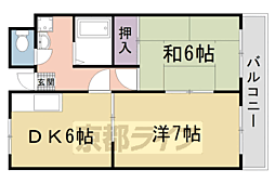 パインフィールド梅津 2DKの間取図画像