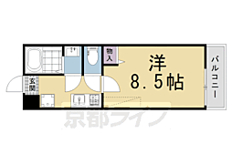 仮称)フラッティ紫竹北栗栖町 1Kの間取図画像