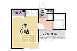 ライオンズマンション京都三条大宮 ワンルームの間取図画像