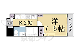 NEXTLIFE三条御前 1Kの間取図画像