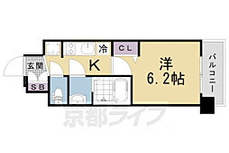 プレサンスTHEKYOTO粋都 1Kの間取図画像