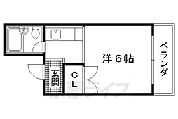 北野ハイツ 1Kの間取図画像
