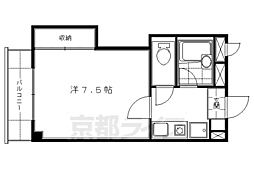 フォーブル深草 1Kの間取図画像