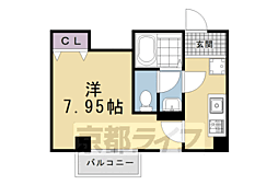 クオリカ紫竹 1Kの間取図画像