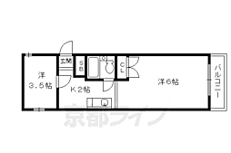 メゾン・ド・パヴィヨン 2Kの間取図画像