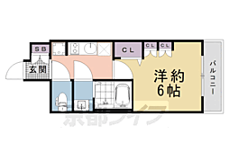 プレサンス十条凛華 1Kの間取図画像