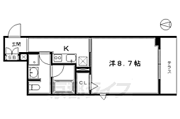 シャーメゾンろくはら 1Kの間取図画像