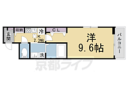 ヴィラ水取 1Kの間取図画像