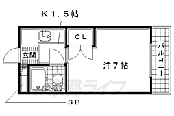 トゥビーリビングサワダ 1Kの間取図画像