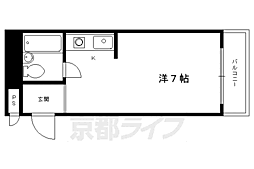 スクエア20 ワンルームの間取図画像