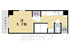 アヴニール朱雀 1Kの間取図画像