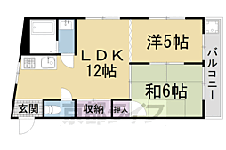 パラシオン堤 2LDKの間取図画像