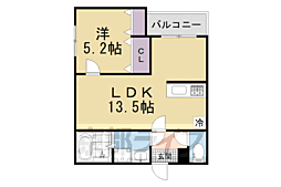 シエーナ楠葉ジェミオス 1LDKの間取図画像