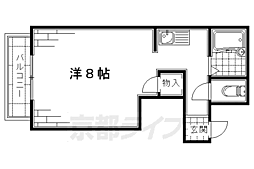カウベル 1Kの間取図画像