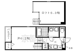 ハーモニーテラス東野 1Kの間取図画像