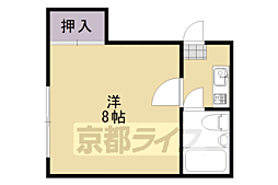 アビリティ桂 1Kの間取図画像