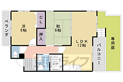 アーバニティー桂 2LDKの間取図画像