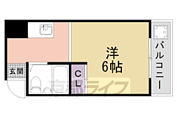 昇栄マンション 1Kの間取図画像