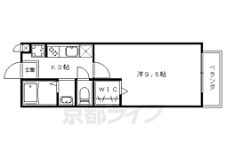 ラクア安朱 1Kの間取図画像