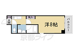 グレイス西京極 1Kの間取図画像