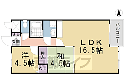 ドミール東寺 2LDKの間取図画像