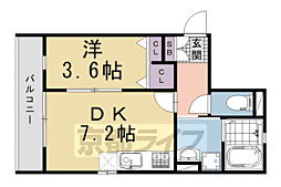 桃山レジデンスMIKI 1DKの間取図画像
