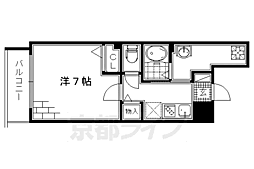 パレス龍大 1Kの間取図画像
