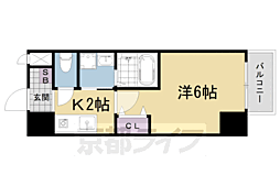 サムパティーク山科 1Kの間取図画像