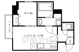 プレステージ翼 1LDKの間取図画像