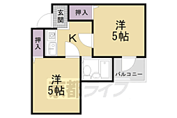 アメニティー京都一番館 2Kの間取図画像