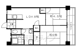 豊和マンション稲荷 2LDKの間取図画像