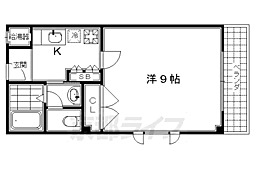 メディナ烏丸 1Kの間取図画像