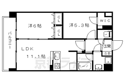 プレサンス京大前 2LDKの間取図画像