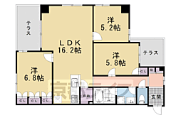 Linden夷町 3LDKの間取図画像