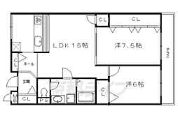 フレイグランス久我 2LDKの間取図画像