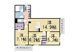 シャーメゾン M-six 3LDKの間取図画像