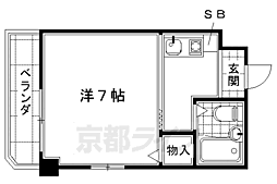 スイトピー桃山 1Kの間取図画像