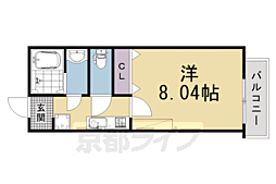 京都市右京区西院東今田町マンション 1Kの間取図画像