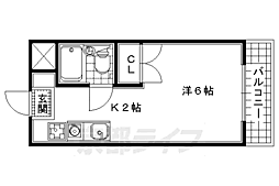 ボーン宇治2号館 1Kの間取図画像