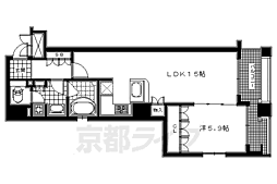 リーガル京都烏丸御池 1LDKの間取図画像