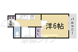ヴィーブル 1Kの間取図画像