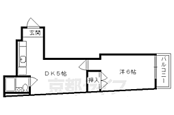 リビエールたかの 1DKの間取図画像