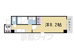 グレイス西京極 1Kの間取図画像