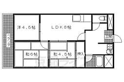シャトー深草1st 3LDKの間取図画像