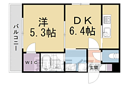 GARNETRESIDENCE聖護院1 1DKの間取図画像