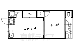 高木ハイツ 1DKの間取図画像