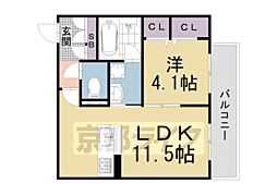 シャーメゾン蓮 1LDKの間取図画像